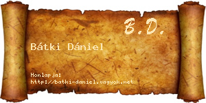 Bátki Dániel névjegykártya